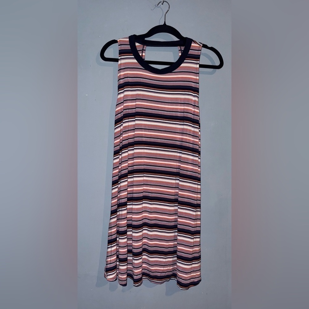 love, Fire High Low Dress with Stripes in Pink and Black